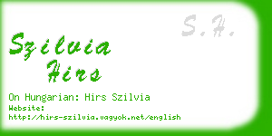 szilvia hirs business card